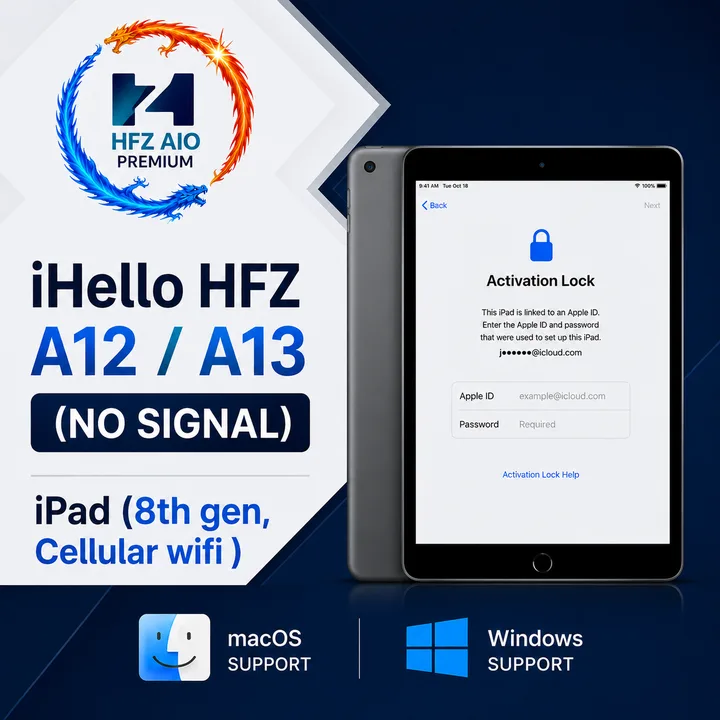 iHello HFZ A12/A13 (NO SIGNAL) iPad (8th gen, Cellular wifi )