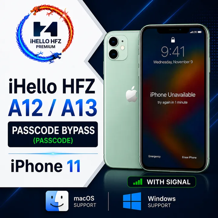 iHello HFZ (Passcode Bypass ) iPhone 11 (MAC-Windows)