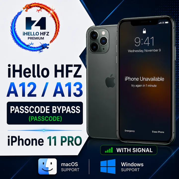iHello HFZ (Passcode Bypass ) iPhone 11PRO (MAC-Windows)